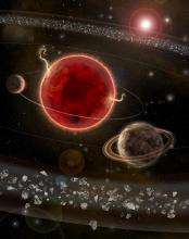 Ricostruzione del sistema di pianeti orbitanti intorno alla stella GJ 887