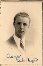 La fototessera di Ciampi sul suo libretto di allievo Normalista (1939)